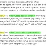 código xHTML da página